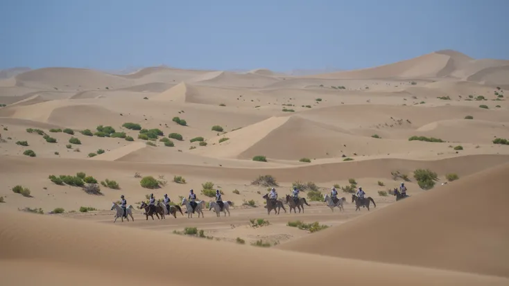 Riders in the desert - FEI Endurance World Championship - Butheeb, United Arab Emirates - 25 February 2023